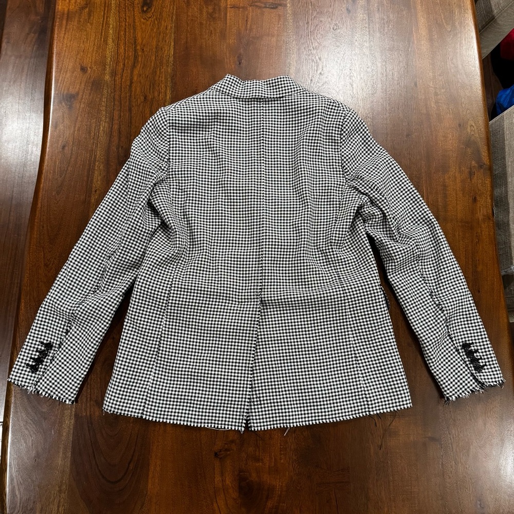 Golden Goose Women's Golden Jacket Blazer Size Large Raw Hem Houndstooth - Picture 4 of 11